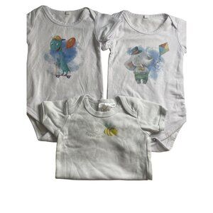 Baby Bodysuits 3-Pack 2 6-9 M 1 - 3-6 MCartoon Designs  Soft Cotton Blend  For I